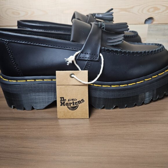 Doc Martens Adrian Quad Black Leather Slip On Platform Tassel Loafers SizeM9/W10 - Picture 9 of 14